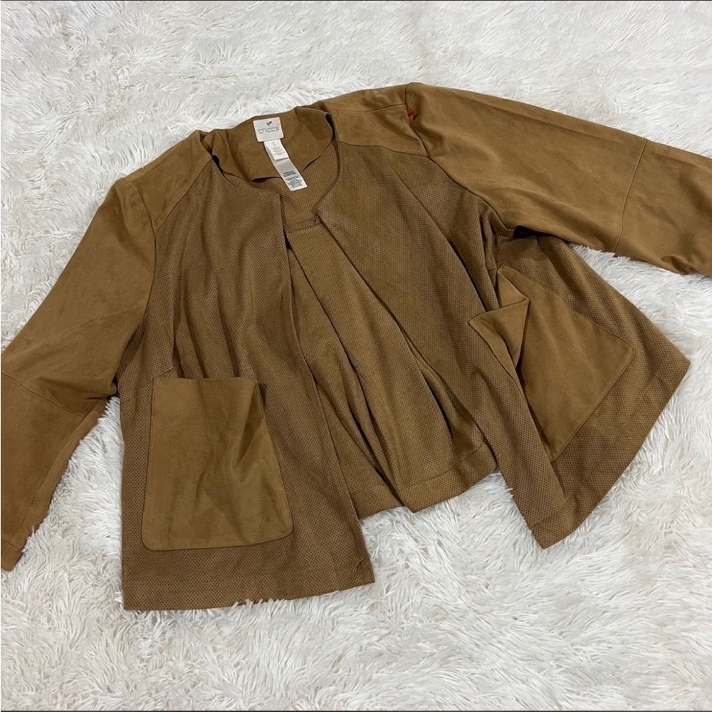 Chicos size 1 suede cardigan